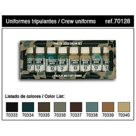 Vallejo Paint German Crew Uniform Set, 8 Colors VLJ70128